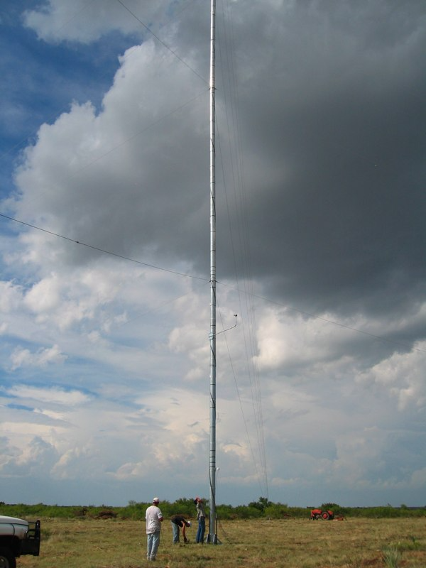 Amazing crew raising the met tower in 2008
